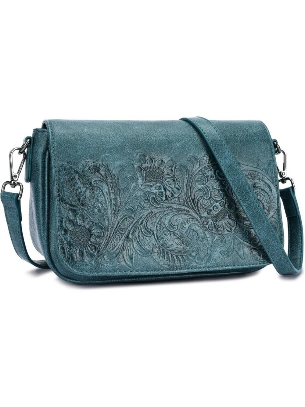 Floral Embossed Small Crossbody Bag for Women | Stylish & Compact Purse